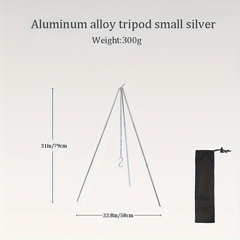 حامل ثلاثي الأرجل محمول من سبائك الألومنيوم - قاعدة قابلة للطي للنار في الهواء الطلق للطهي - MallqaatMallqaat