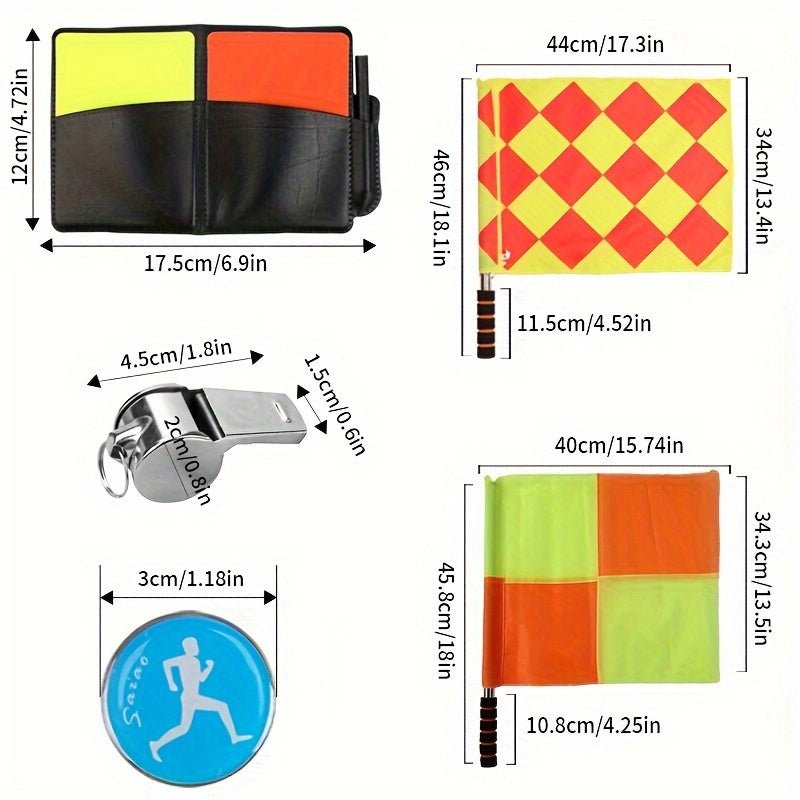 طقم حكم كرة القدم: بطاقتين حمراء وصفراء، صافرة معدنية، مثالي للتدريب والمباريات - MallqaatMallqaat
